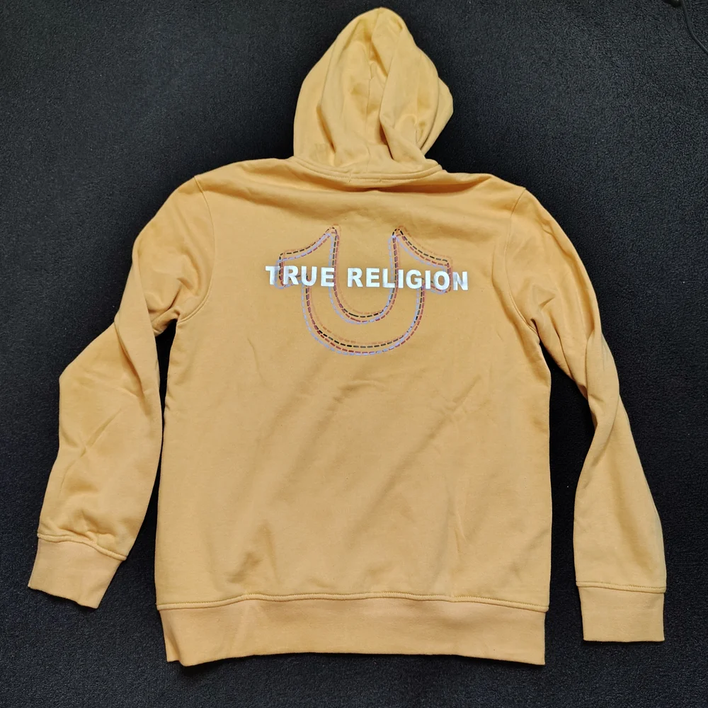 True Religion Beige Tan Oak Buff  Zip Up Hoodie Horseshoe Men's Large New